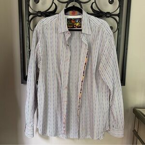 Robert Graham Red and Blue Casual Button Down Shirt
